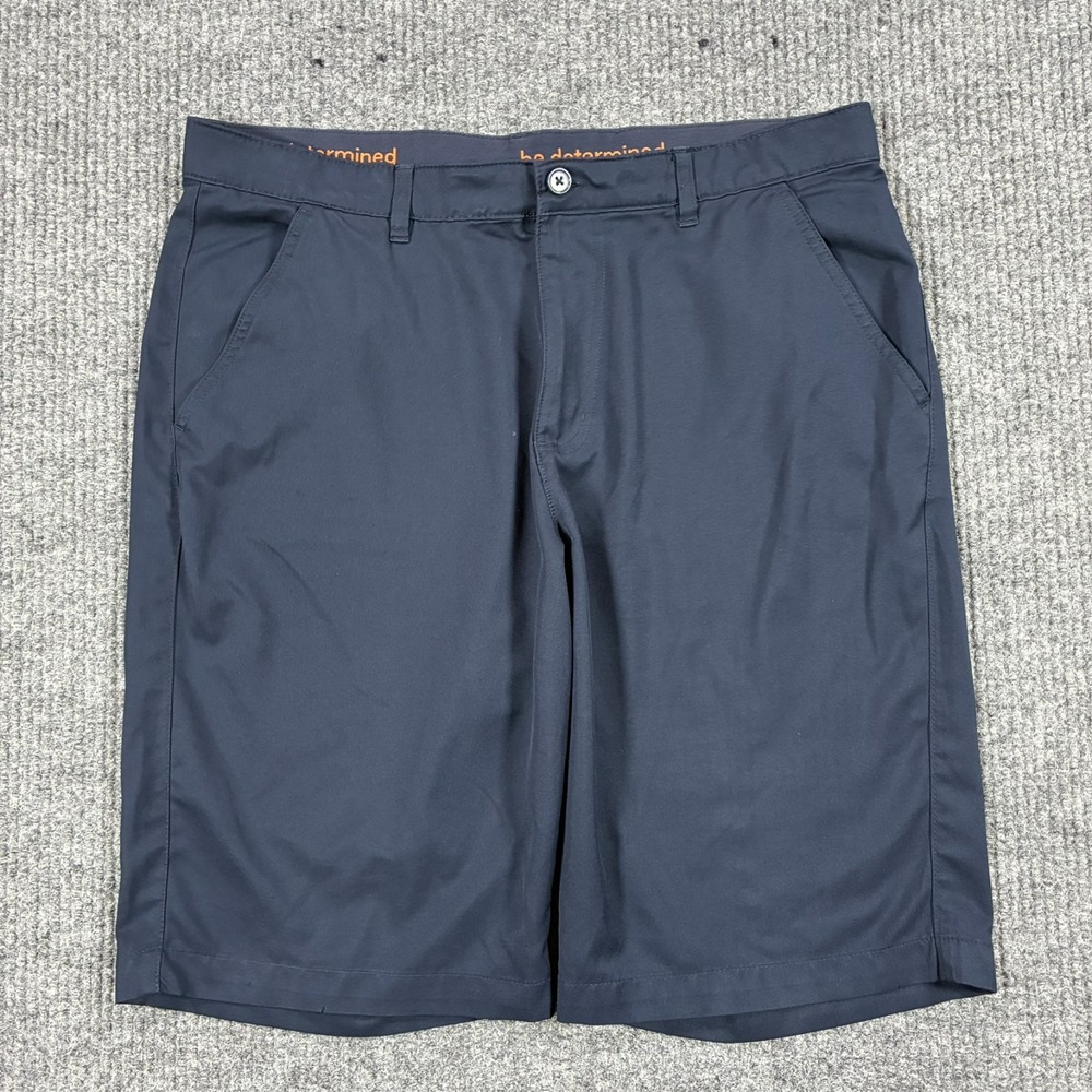 French Toast Boys School Uniform Shorts W34 Navy Blue Polyester Flat Front